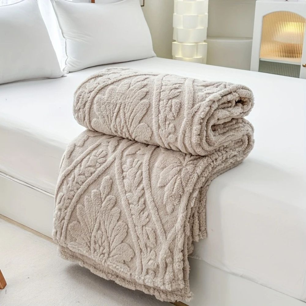 Elegant Microfiber Blanket in French Design