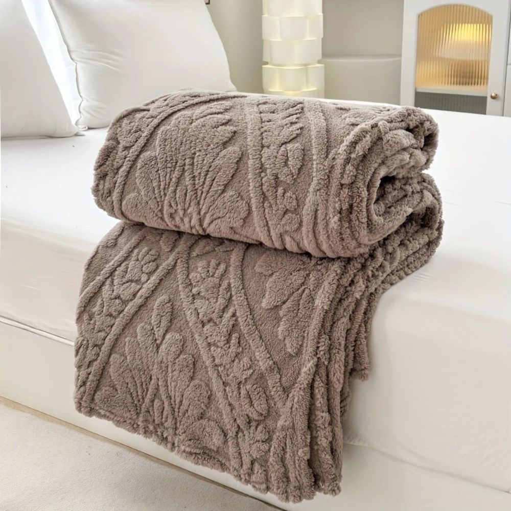 Elegant Microfiber Blanket in French Design