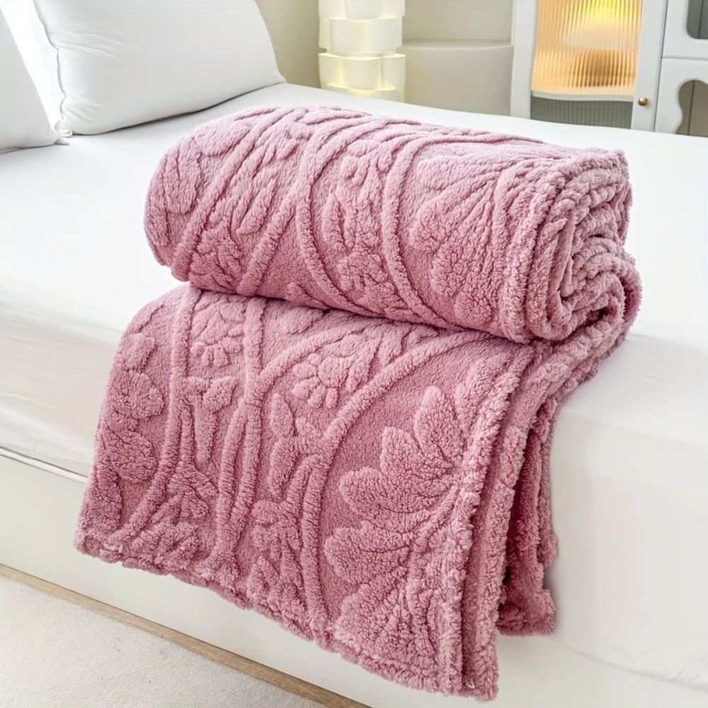 Elegant Microfiber Blanket in French Design