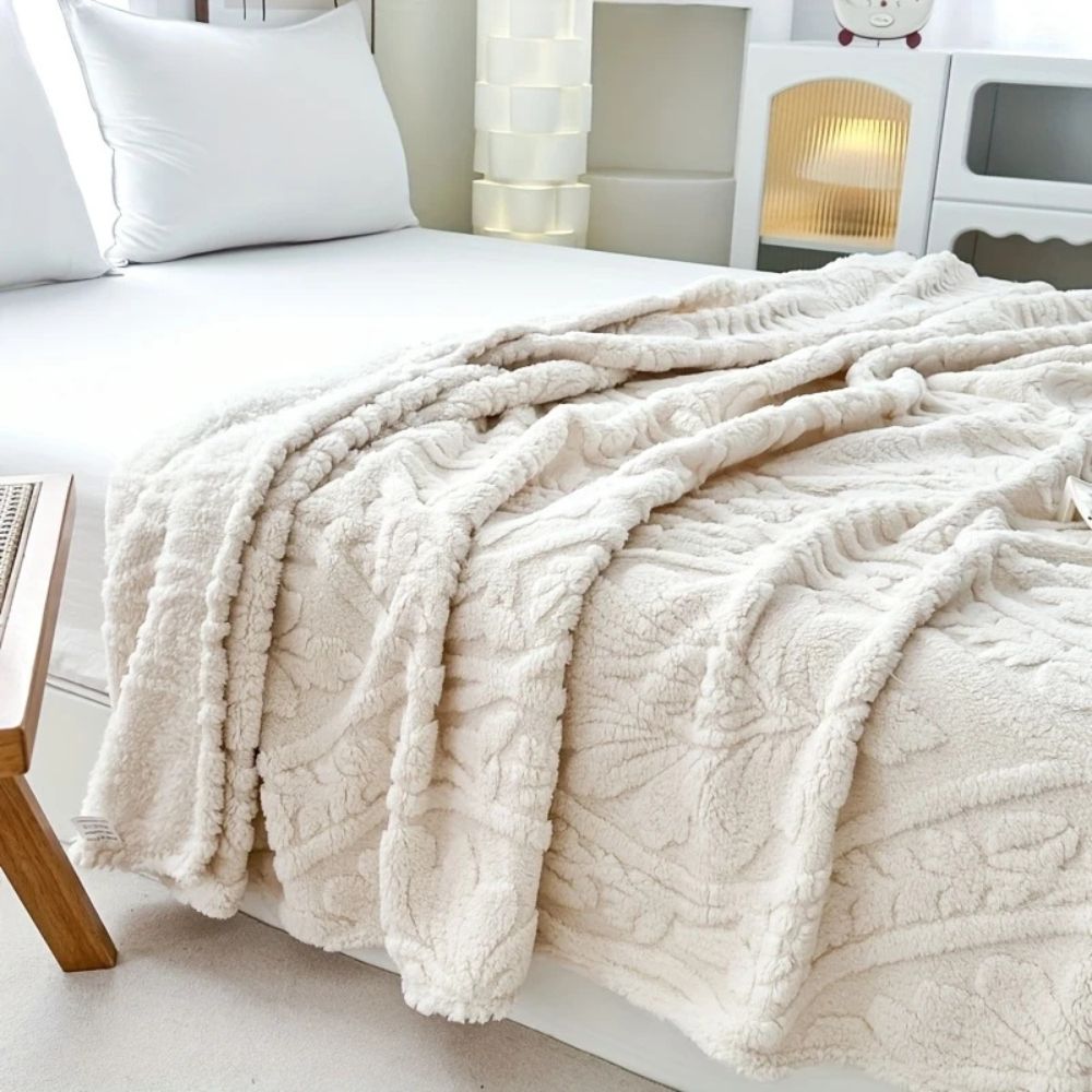 Elegant Microfiber Blanket in French Design