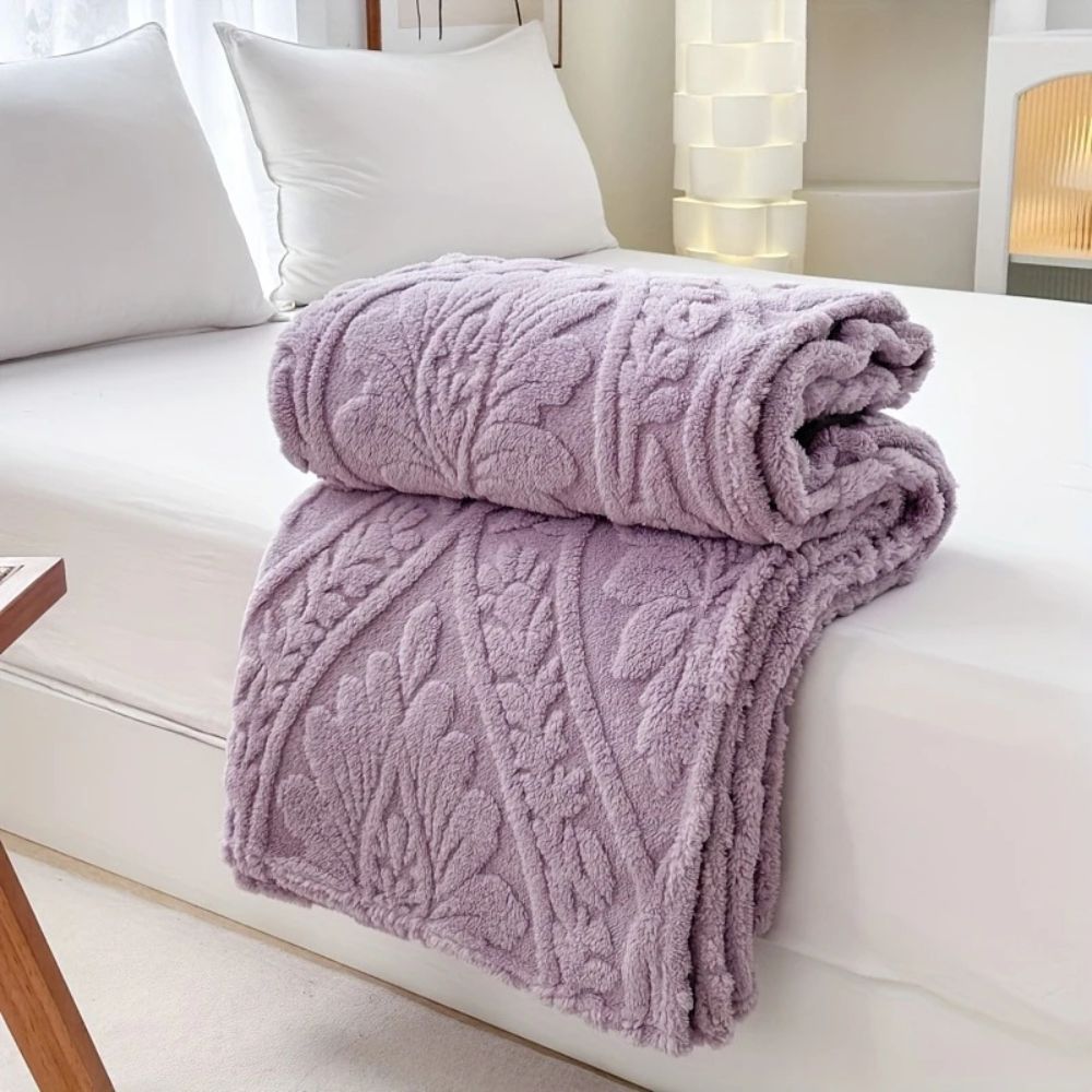 Elegant Microfiber Blanket in French Design