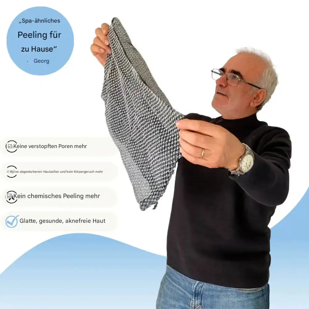 Sanftes Peeling-Handtuch mit Silberionen – Für strahlende Haut