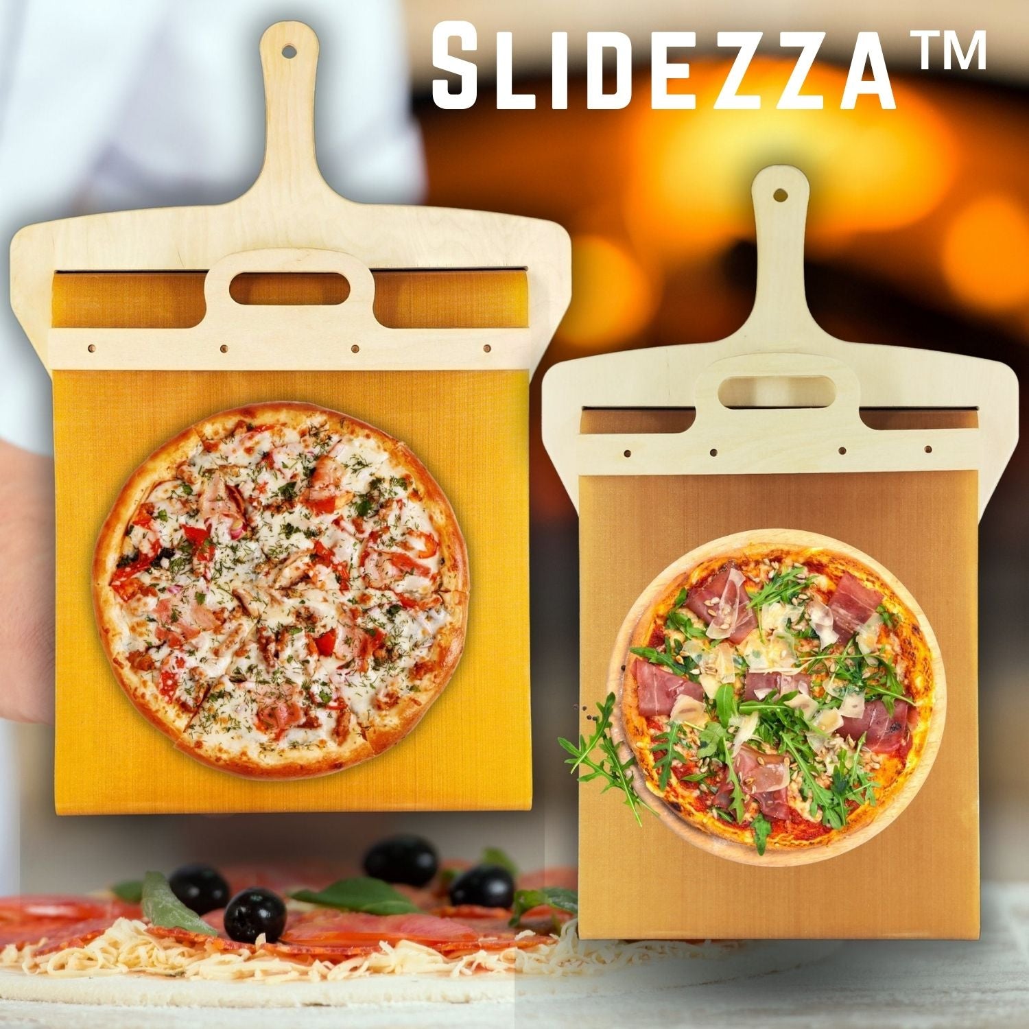 Pizza lifter with sliding mechanism – safe and clean