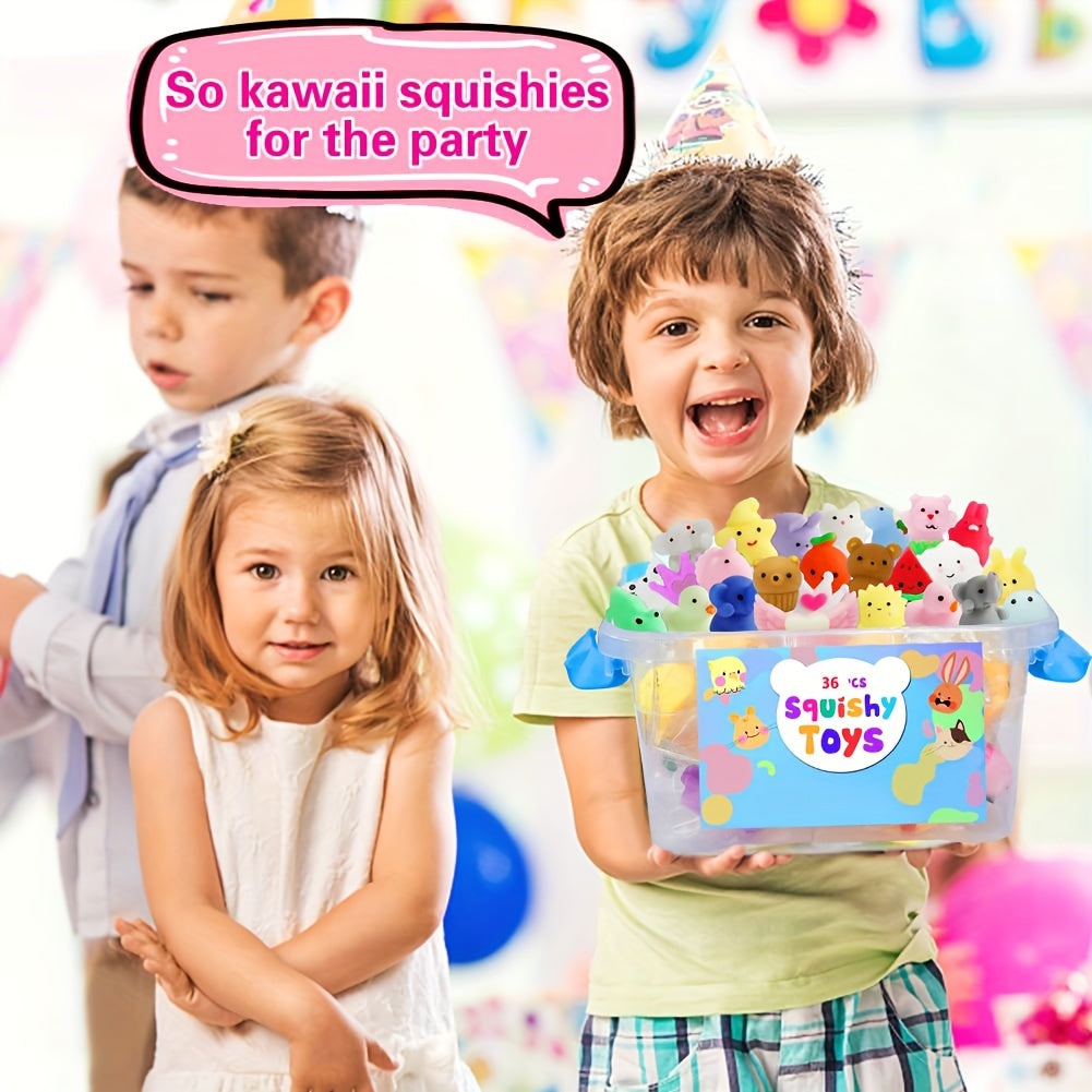 Verspielte Freude - 36 Stück Kawaii Quetschspielzeuge