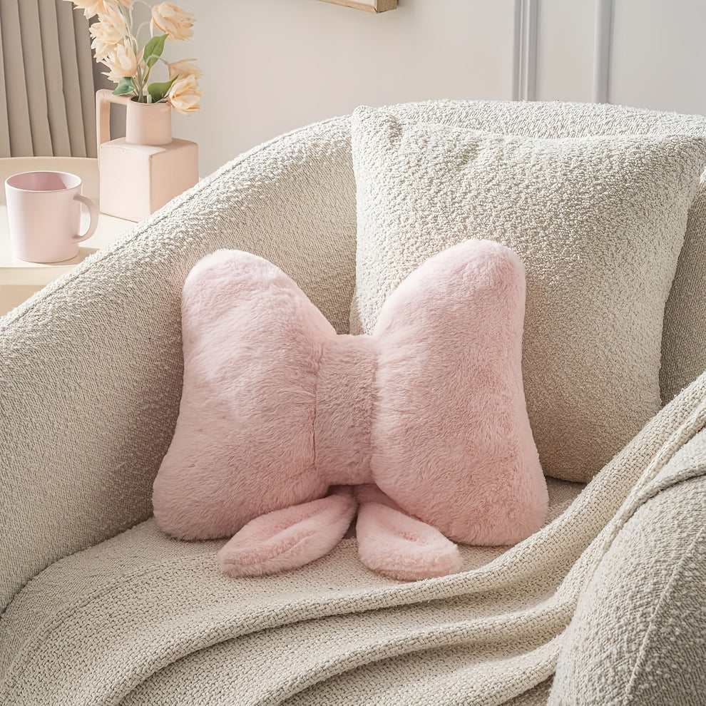 Cuddly Pillow with Bow Motif – Cozy Accent for Your Home