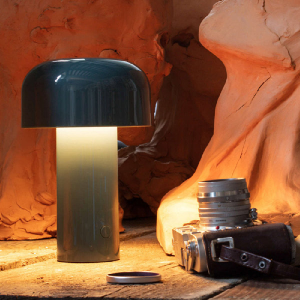Kabellampe im verspielten Pilzdesign – Wiederaufladbare Tischlampe für gemütliche Ecken