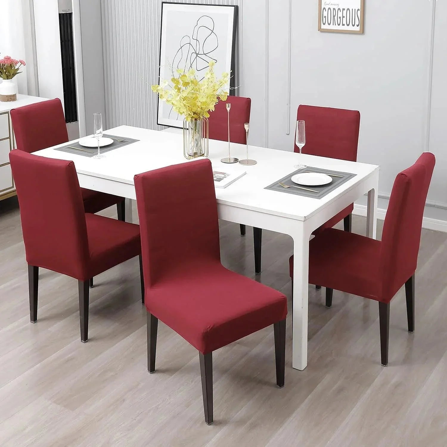 Hochwertige, elastische Stuhlhussen für Esszimmer – Schutz und Stil für Ihre Möbel