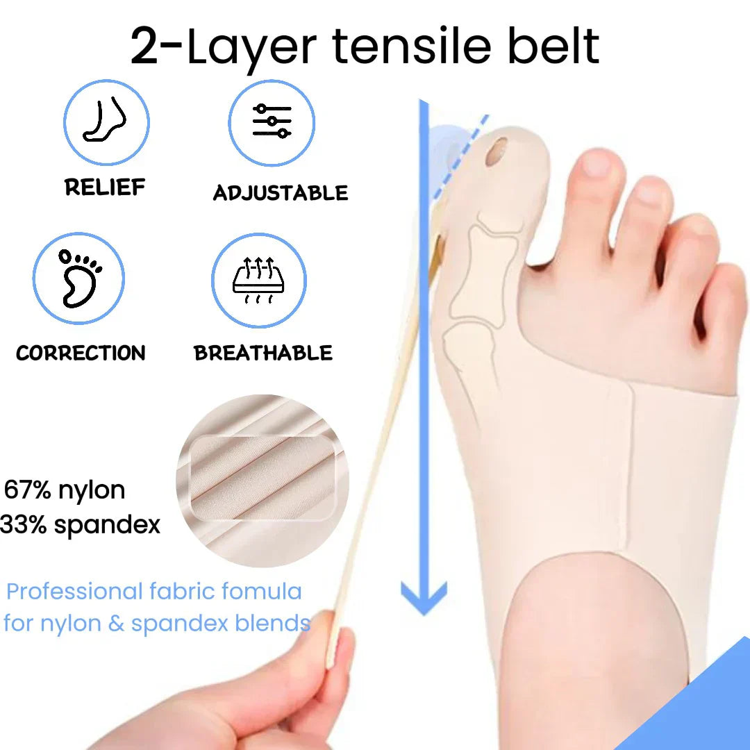 Gentle toe correction bandage for pain-free feet