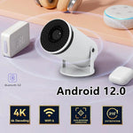Portable Mini Projector with Android 12 and 130-inch Projection