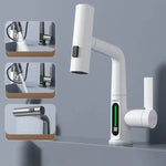 Elegant Kitchen Faucet with Pull-Out Spray Head and Temperature Display