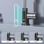 Elegant Kitchen Faucet with Pull-Out Spray Head and Temperature Display