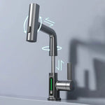 Elegant Kitchen Faucet with Pull-Out Spray Head and Temperature Display