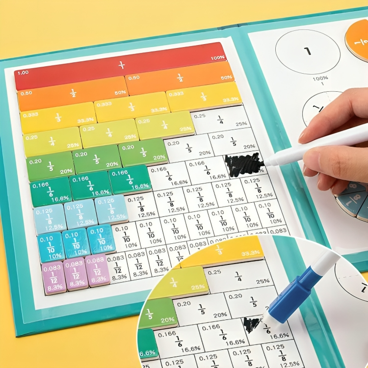 Magnetisches Bruchpuzzle Buch für kinderleichtes Lernen