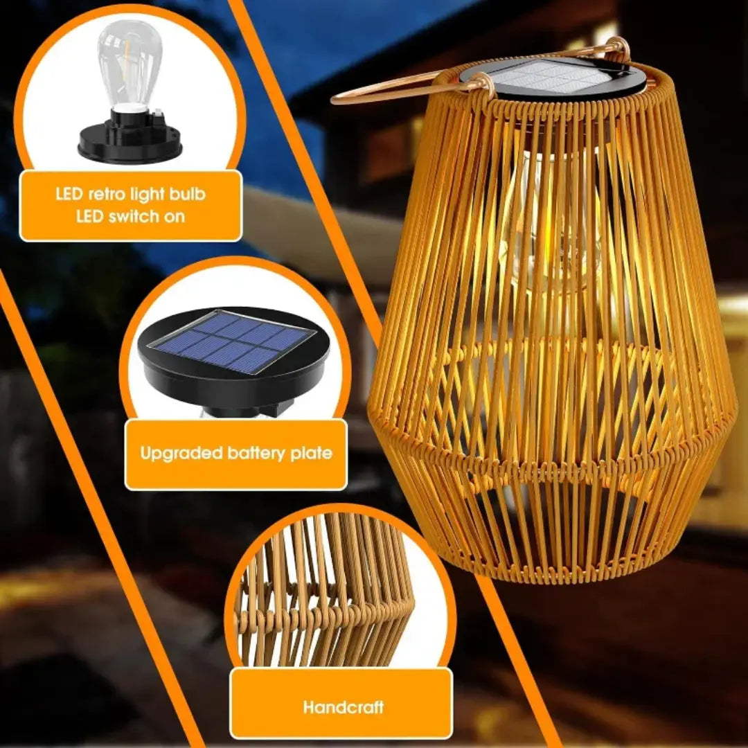 Wetterfeste Solarleuchte | Warmes LED-Licht mit Automatik