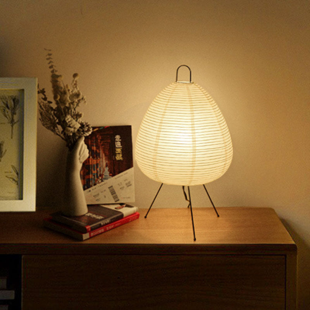 Elegante Reispapierlampe | Japanische Tischlampe für Gemütlichkeit
