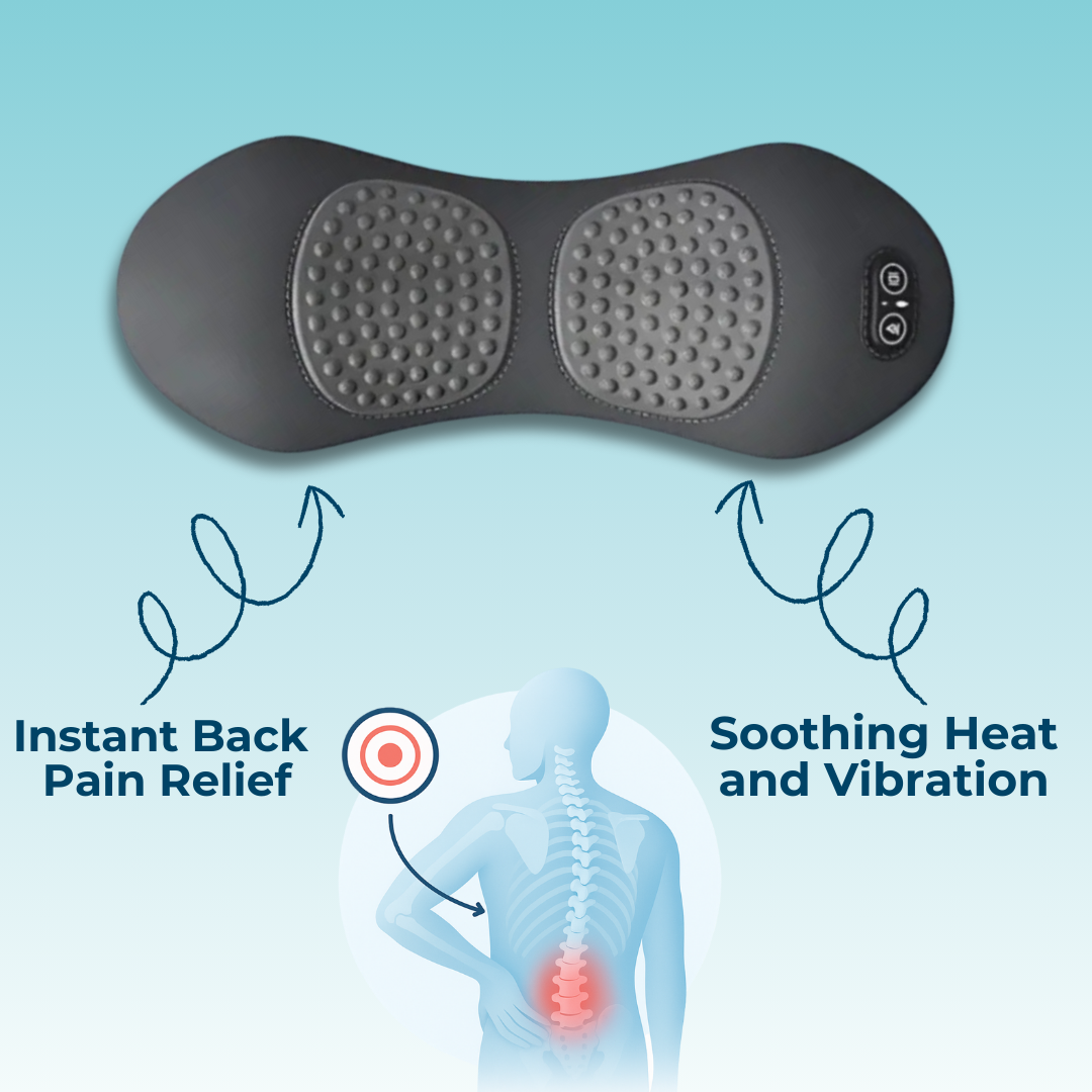 RelaxoTech | Back Massager with Heat & Vibration – 3-in-1 Therapy for Back Pain