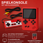 Kompakte Retro-Spielkonsole mit 400 Klassikern für unterwegs