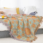 Comfortable, reversible Bohemian-style cotton blanket