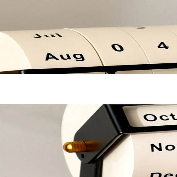 Eleganter Rotierender Holzkalender – Zeitloser Schreibtischkalender