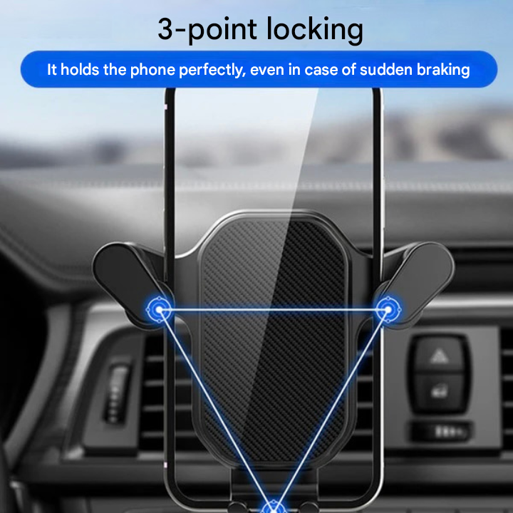 Secure Car Phone Holder - 360° Rotatable Vent Mount with Hook Lock