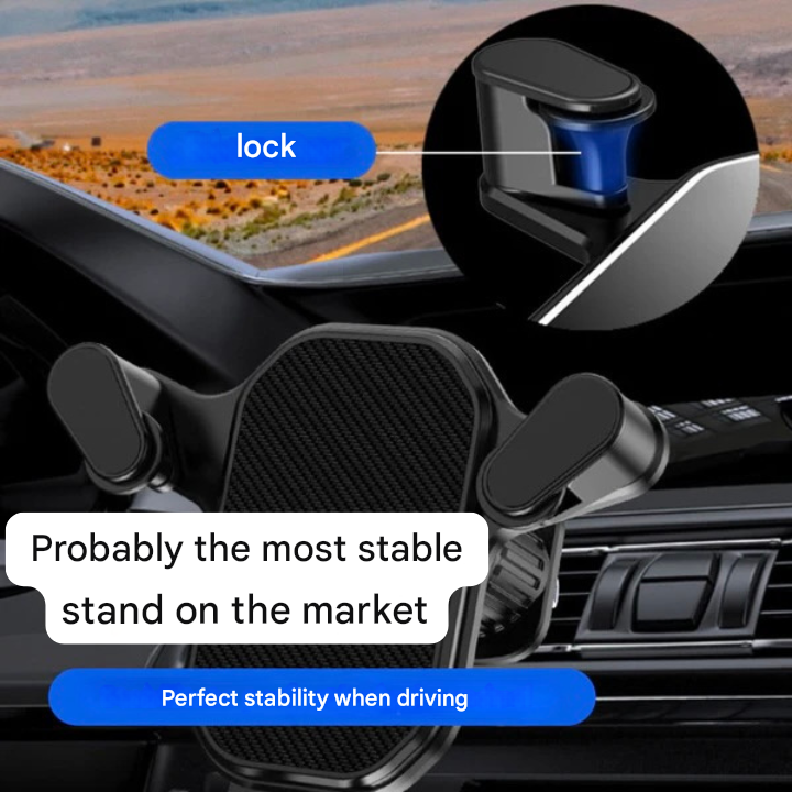 Secure Car Phone Holder - 360° Rotatable Vent Mount with Hook Lock