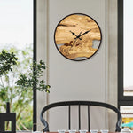 Elegante Wanduhr mit Holzoptik und Metallrahmen – Zeitloses Design für Ihr Zuhause