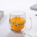 Double-walled glass beakers for dried flowers