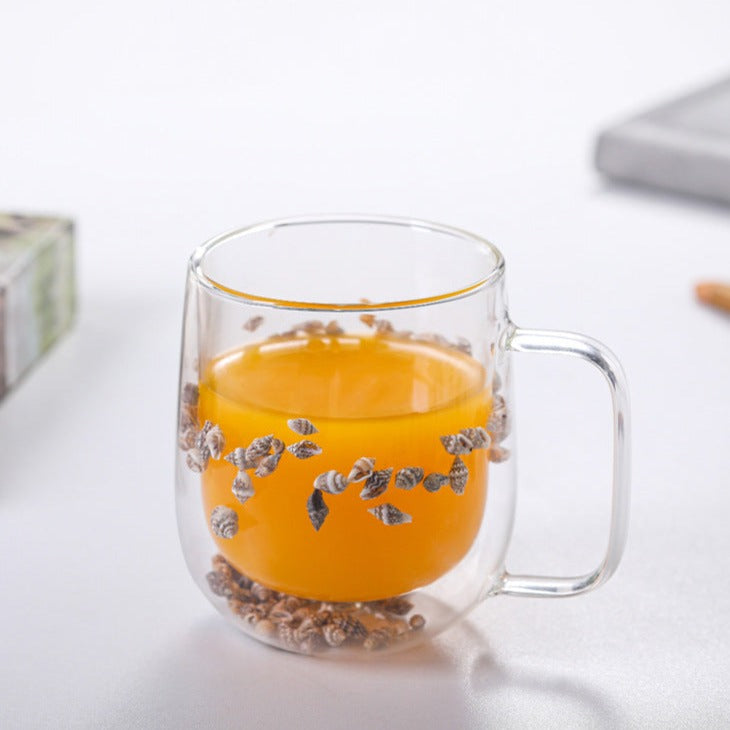 Double-walled glass beakers for dried flowers