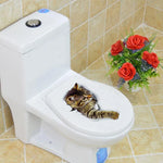Verspielter 3D Katzen Toilette Aufkleber für Ihr Badezimmer