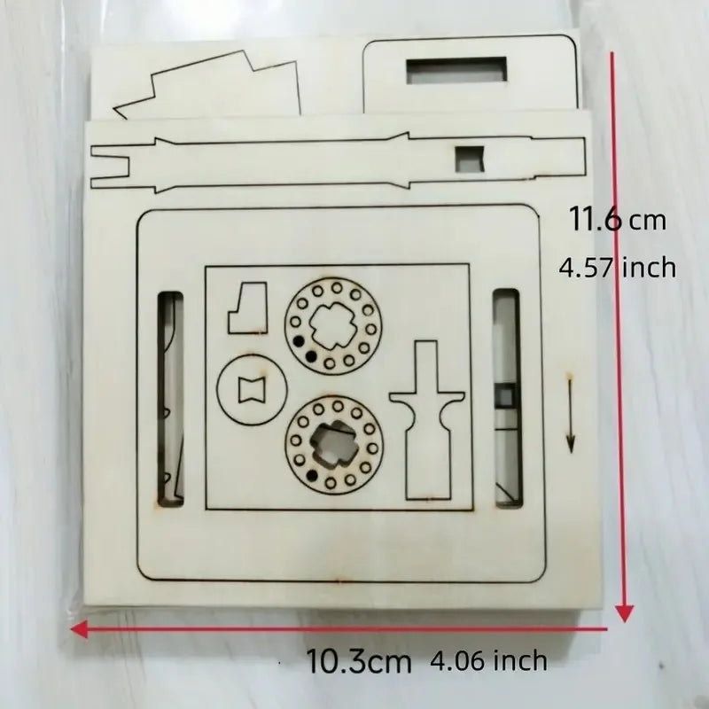 Wooden Hand Crank Animation Machine Craft Kit for Desk Decoration