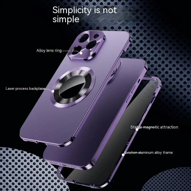 360° Rundumschutz Hülle aus Metall für iPhone 15/14/13 mit Magnetverschluss