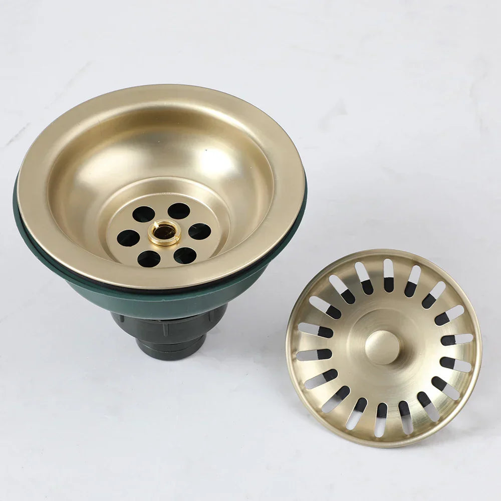 Edelstahl Spülbecken Abflusssieb mit Geruchsfilter – Pop-Up Stopper & Anti-Blockier Korb
