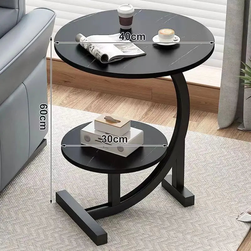 Eleganter, Platzsparender Mini Beistelltisch mit zwei Ebenen