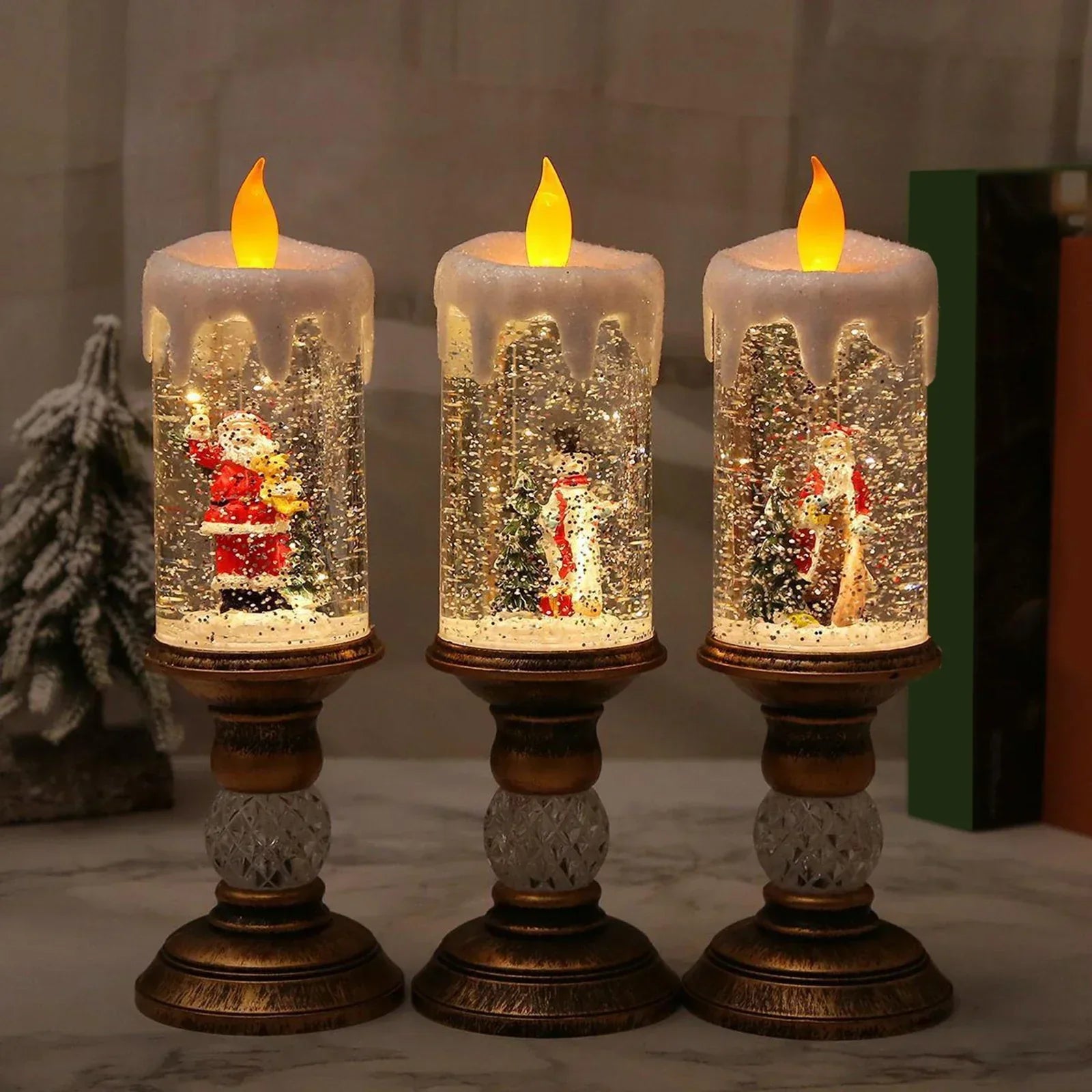 Christmas Water Candle with Crystal Echo