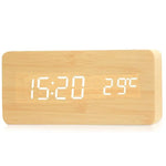 Digital Wooden Alarm Clock with Temperature Display, Alarm Function, and Modern Design – Ideal for Bedroom or Office, Energy-Efficient and Stylish