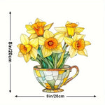 Sonnenglanz 2D Acryl-Blumentopf mit Lichtfänger für Fenster