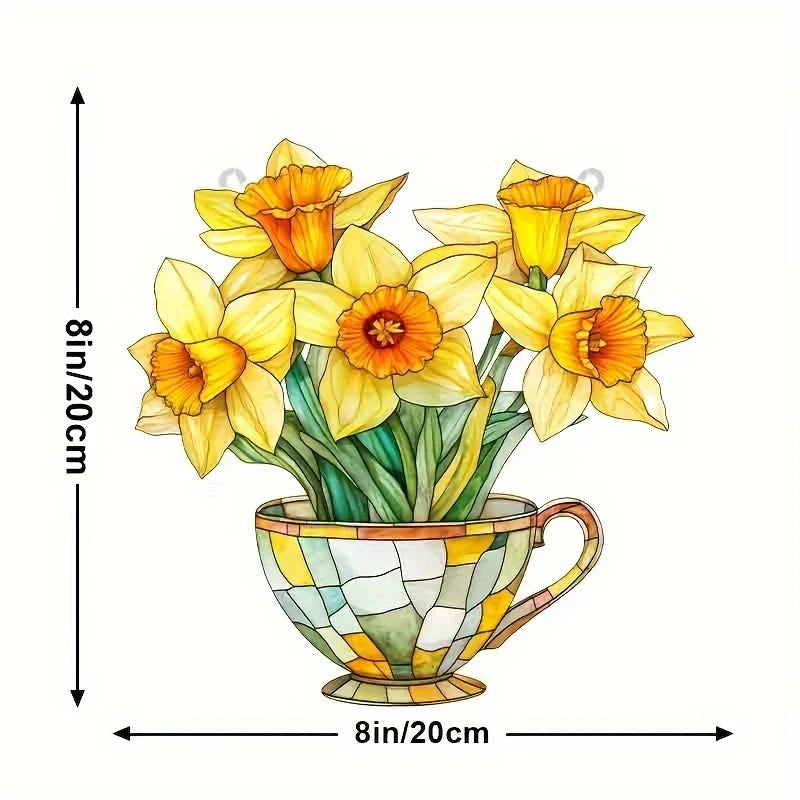 Sonnenglanz 2D Acryl-Blumentopf mit Lichtfänger für Fenster