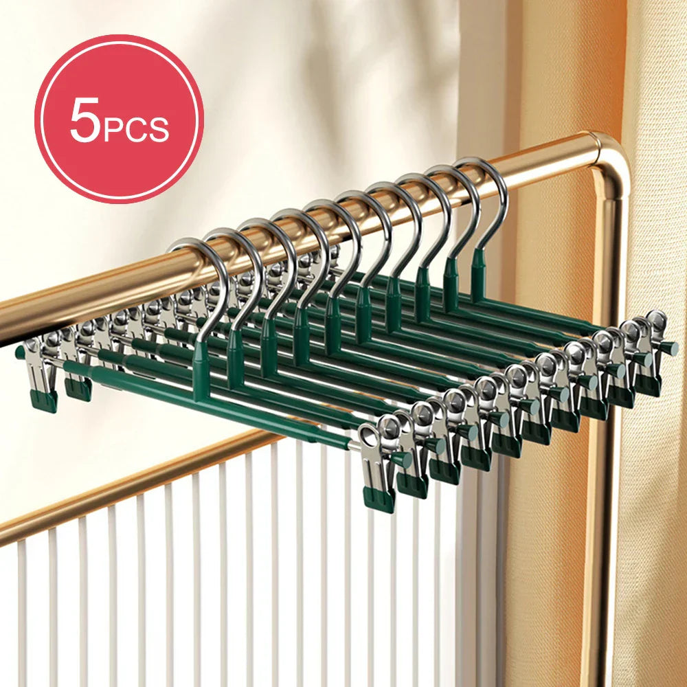 Stylischer Edelstahl Kleiderbügel mit flexiblen Clips