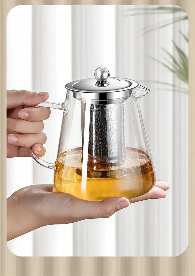Elegant Borosilicate Glass Teapot – Ideal for Tea Lovers