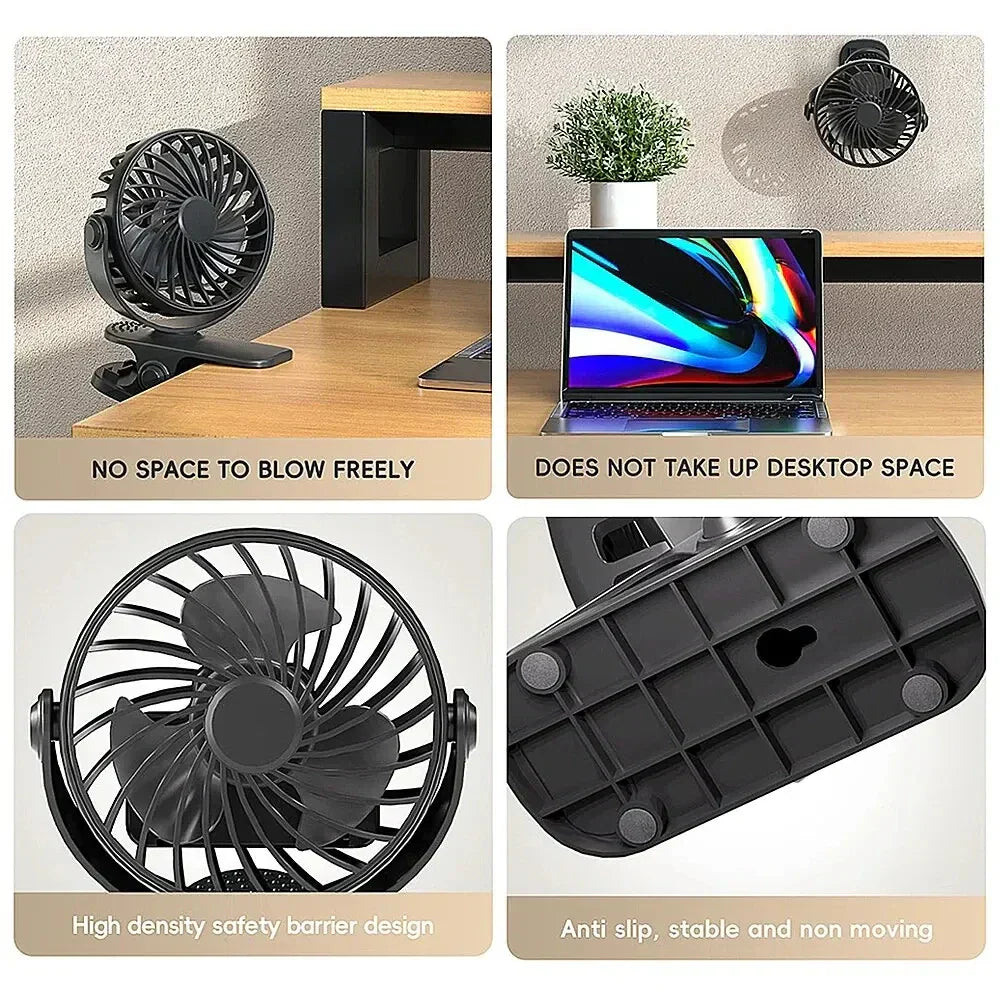 LuftGenuss USB Ventilator | Flexibel, tragbar mit 3 Stufen und Nachtlicht