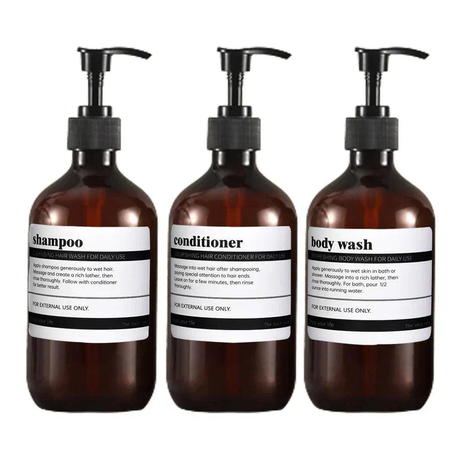 Luxuriöses 3-teiliges Spenderset für Shampoo und Duschgel