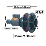 Wasseranschlussadapter für Regentonnen | 16 mm Anschluss