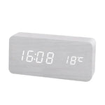 Digital Wooden Alarm Clock with Temperature Display, Alarm Function, and Modern Design – Ideal for Bedroom or Office, Energy-Efficient and Stylish