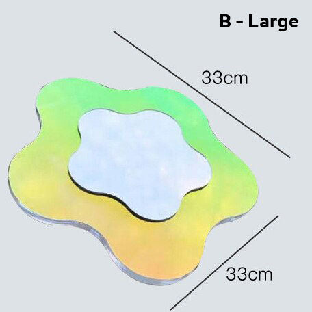 Flower-shaped acrylic mirror with prism effect