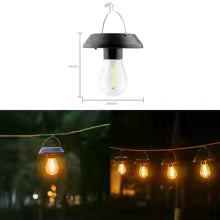 Sunlight | Compact Solar Pendant Light for Garden & Balcony | Weatherproof | LED Outdoor Lighting