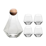 5-teiliges Set Gläser aus Kristall