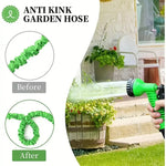 Flexible Garden Hose with 7-Function Spray Gun – Extends Up to Three Times Its Length