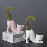 Cute Cat Flower Pot - Glazed Porcelain Succulent Pots