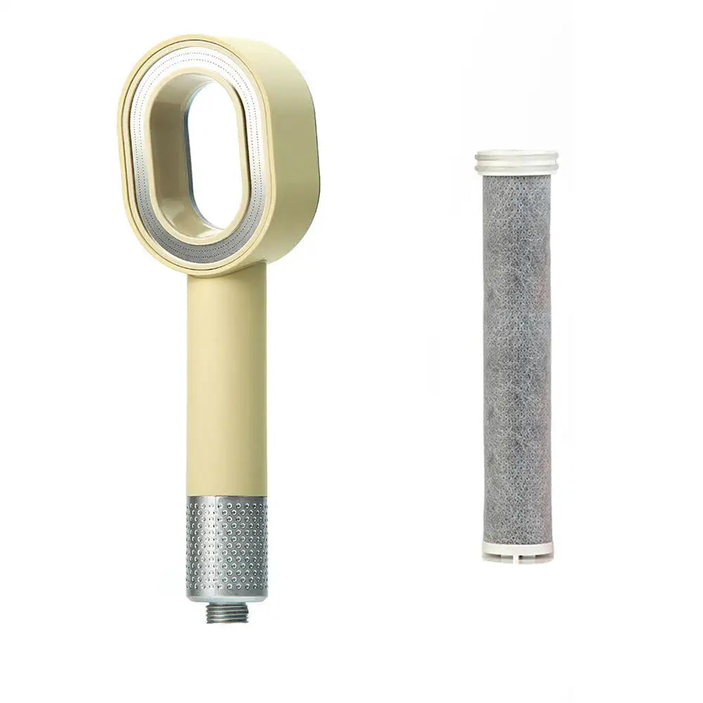 Wasserfilter-Duschkopf AquaGlow – Hochdruck, wassersparend, rundes Handmodell