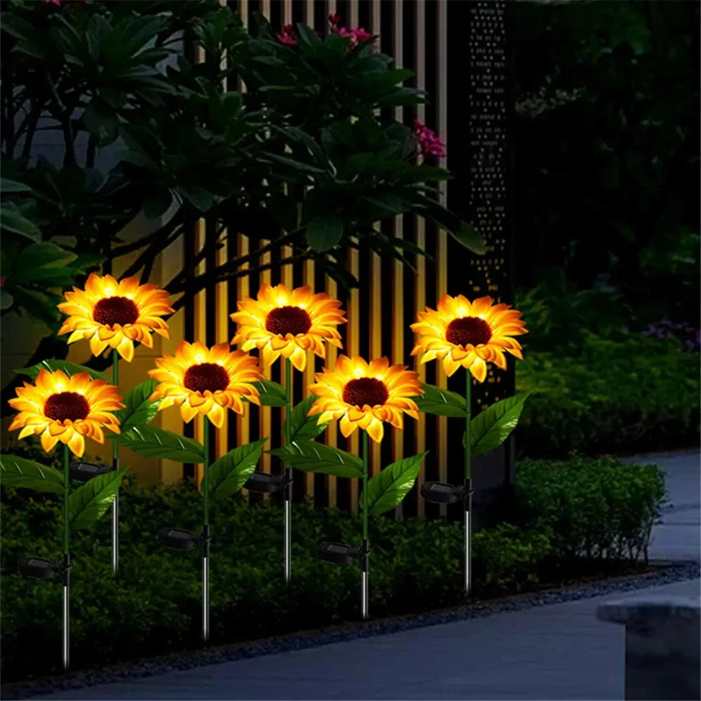 Blütenzauber - Solar-Sonnenblumenleuchten für Ihren Garten